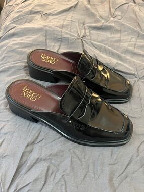 Like New Franco Sarto Black Patent Leather Slip-On Loafers